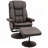 Fauteuil inclinable pivotant en similicuir avec repose-pieds-1893904725