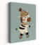 Cozy Zebra Roller Skating Contemporary Zebra Wall Art Print 1 Piece Wrapped Canvas Wall Art-1342880441