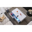  Table basse intelligente avec réfrigérateur et congélateur intégrés de 93 L, haut-parleurs Bluetooth, chargement sans fil, ports USB, éclairage DEL, table réfrigérée pour salon moderne-99325241