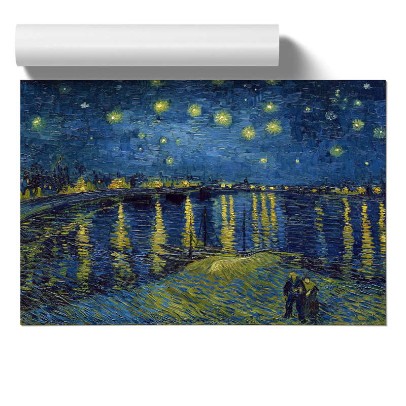Starry Night Over The Rhone Vol.1 by Vincent Van Gogh - No Frame Painting, 42cm H x 59cm W x 0.1cm D