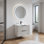 Meuble-lavabo flottant avec lavabo et tiroirs en céramique
