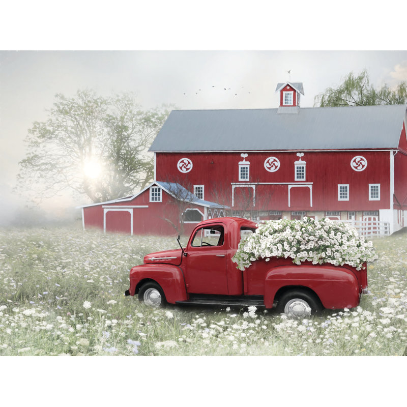 " Red And White Delight " by Lori Deiter, 12" H x 18" W