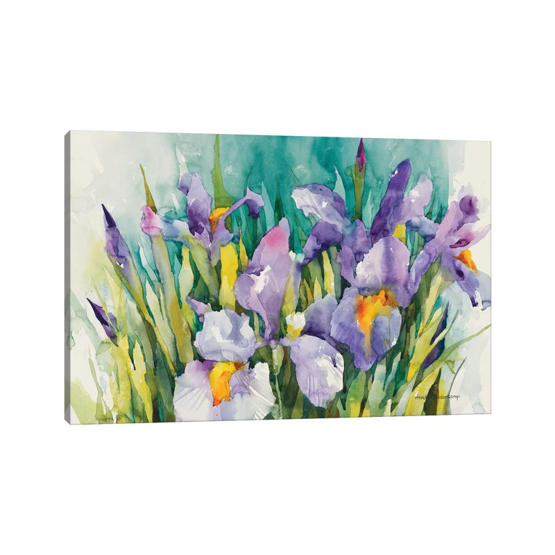 Irises by Annelein Beukenkamp - Wrapped Canvas Painting, 20.32 cm H x 30.48 cm W