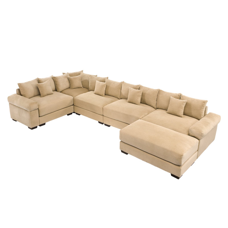 Oversized Cloud Modular Sectional Couch, Convertible Sectional Couches , Extra-Wide Armrests With Chaise,Premium Corduroy Fabric, Ergonomic Design, Easy Assembly, For Living Rooms Study