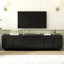 TV Stand With Arched Doors & 2 Drawers For Tvs Up To 75", Media Console With Rebound Device, Entertainment Center With 5 Iron Round Legs-1928248182