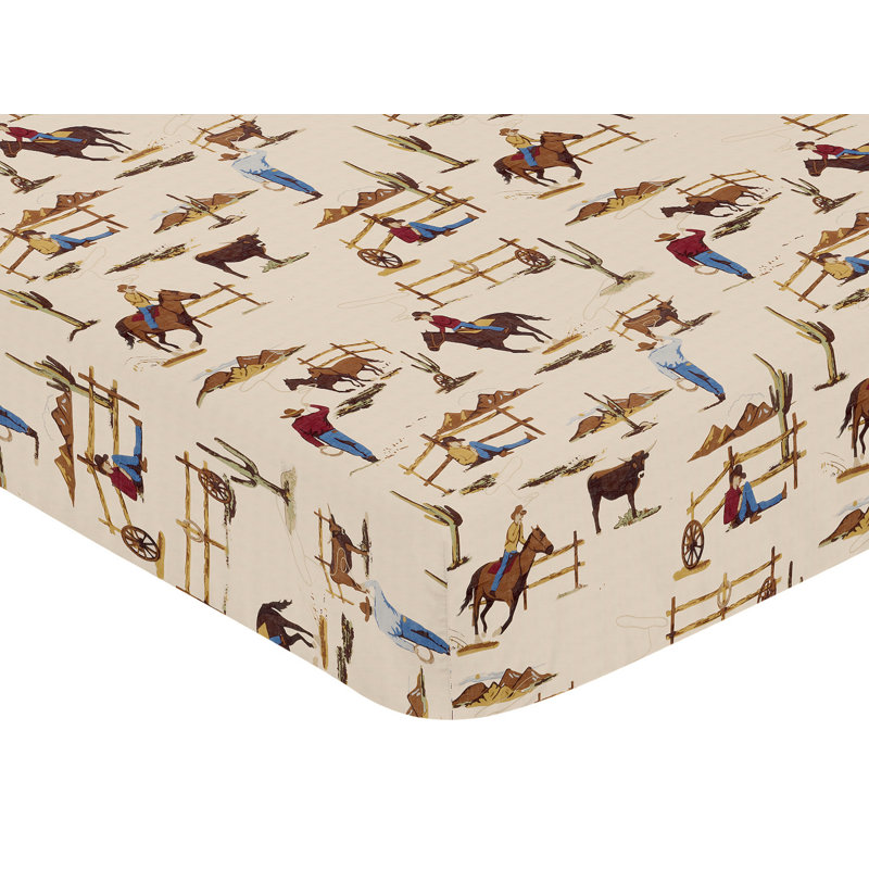 Drap-housse pour lit de bébé Wild West Cowboy