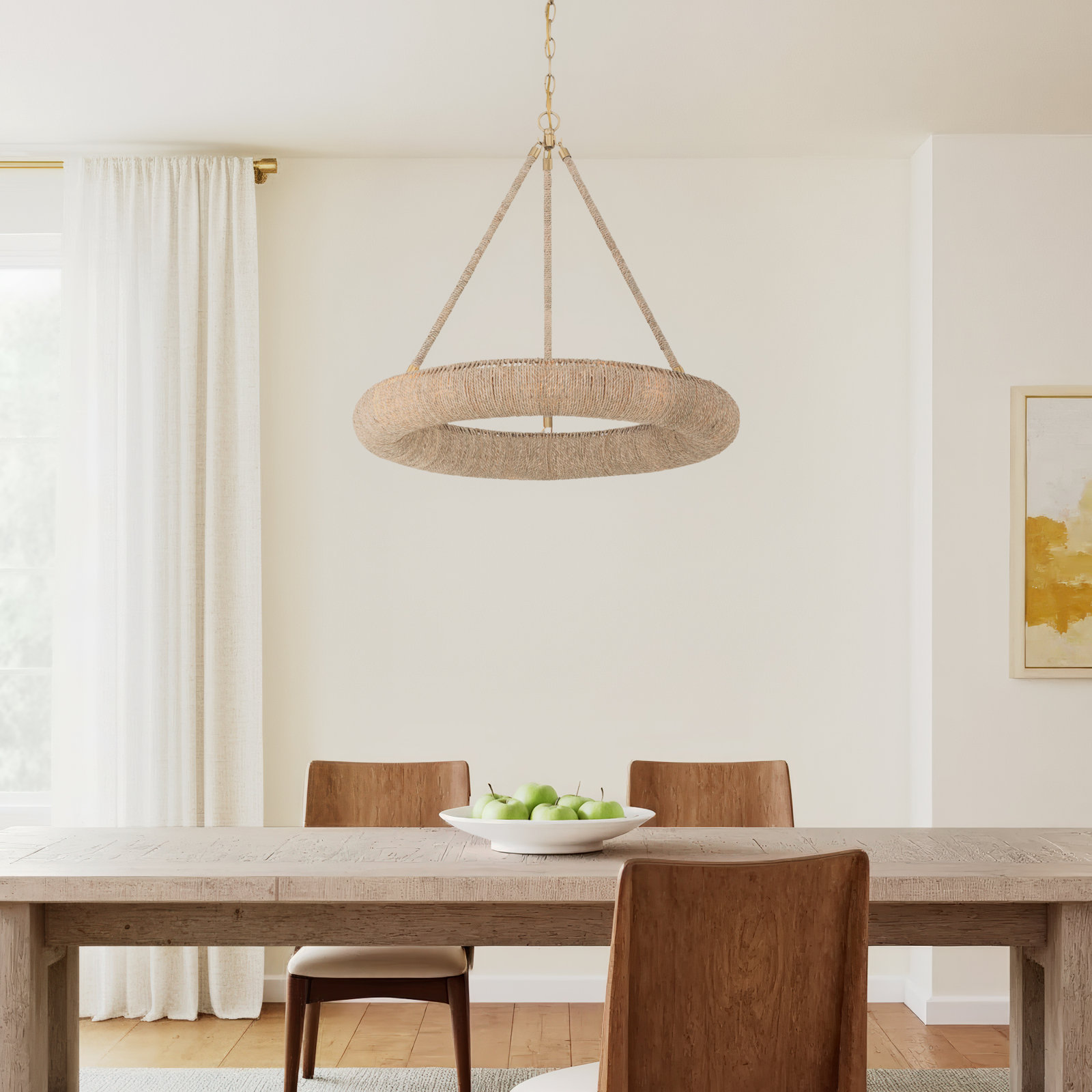 8-Light Chandelier, 100" H x 24" W x 24" D