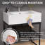 Comptoir de meuble-lavabo à surface solide L 32 po x l 20 po avec lavabo, support de rangement, orifice de trop-plein et trou de robinet pré-percé