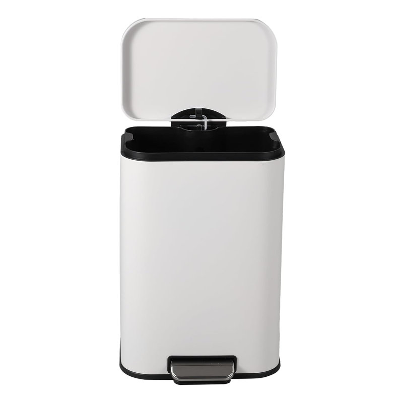 Poubelle en acier inoxydable 5,3 gallons avec couvercle à fermeture en douceur, poubelle de cuisine pour salle de bain, poubelle compacte résistante aux taches 12,8 po x 10,6 po x 18,6 po