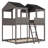 Wood Bunk Bed With Roof, Window, Guardrail-1321897799