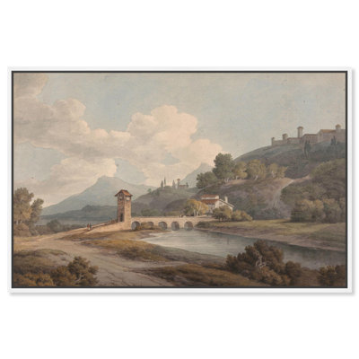 Modern Bridge at Narni Canvas Classic Landscape Art by Art Remedy