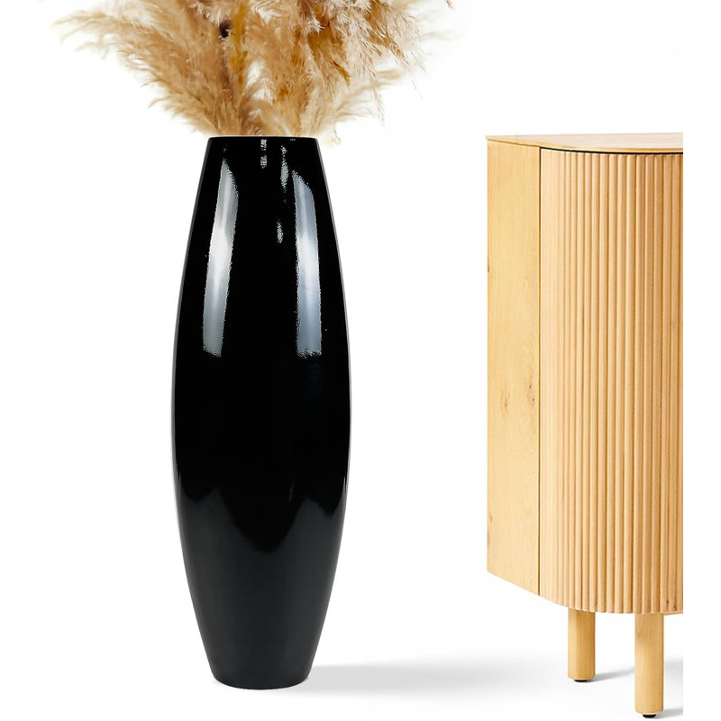 Tall Floor Vase For Home Decor - Modern Resin Vase, Sturdy And Waterproof, Elegant Finish, Perfect For Living Room, Fireplace, Or Entryway