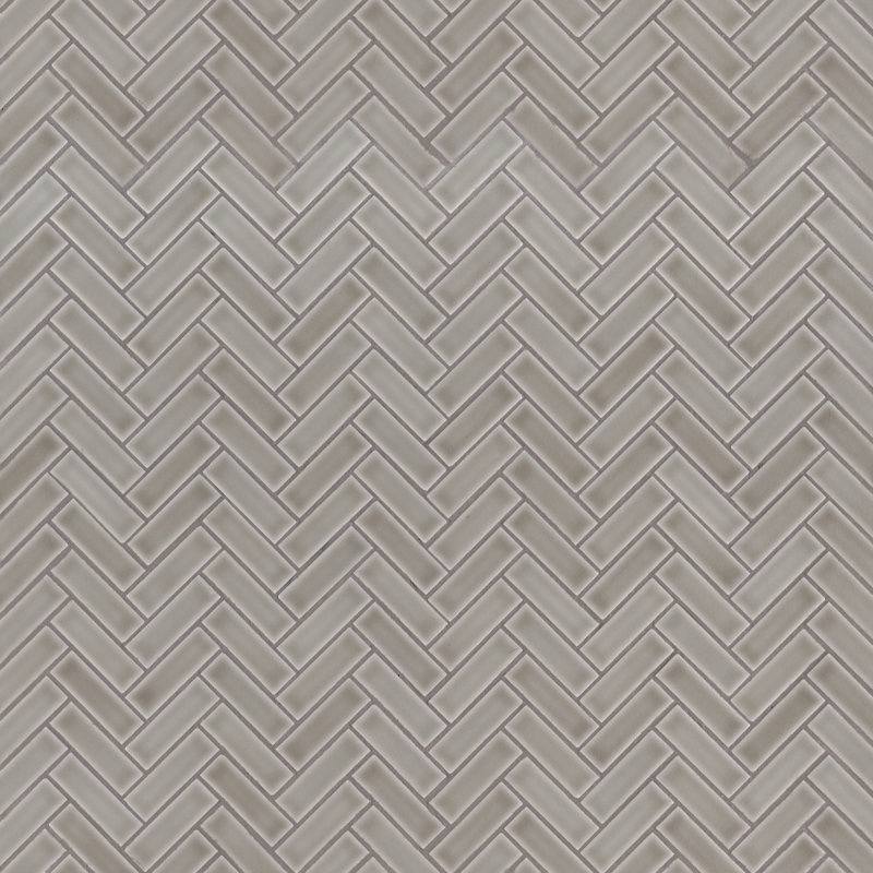 Carreau de mosaïque en céramique lustré 12 po x 12 po Chapel Frost, Gris colombe