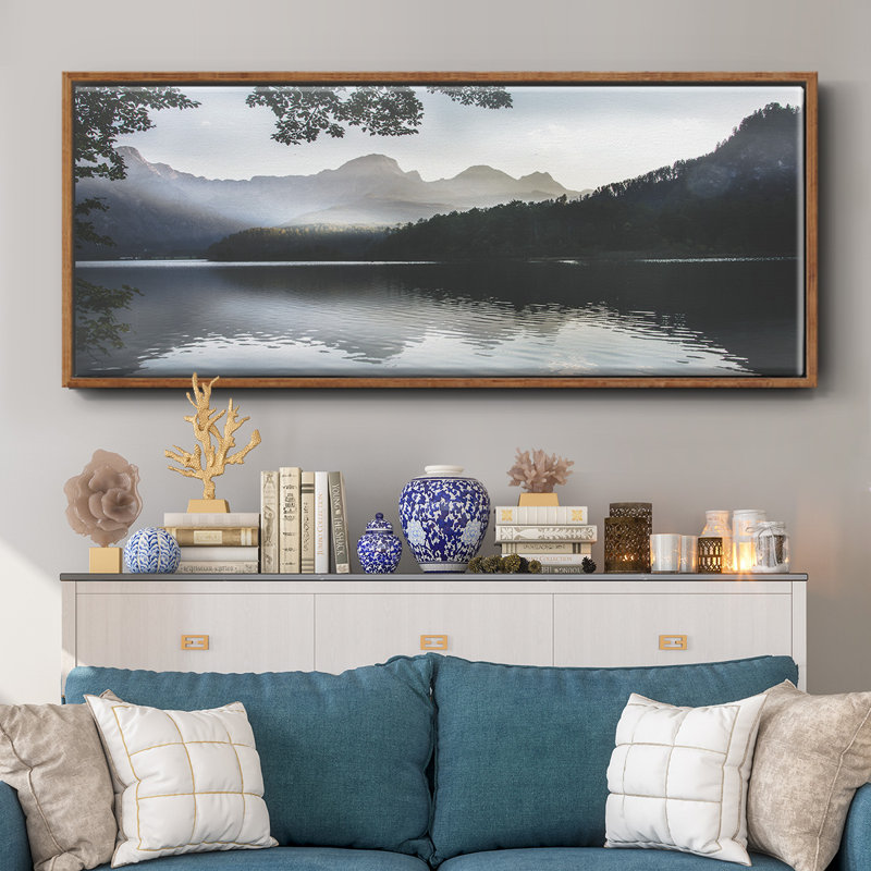 Day's End- Framed Canvas, 12" H x 30" W