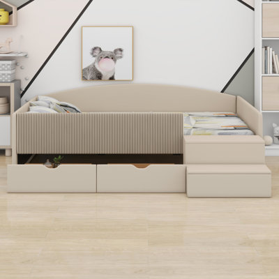 Elegant Upholstered Daybed with 2 Drawers