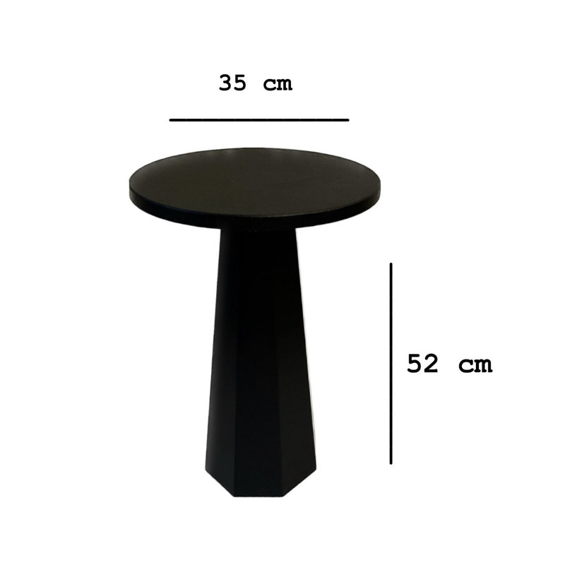 Stylish Black Side Table, 13.8 x 20.5 x 13.8 inches | 100% MDF Construction, Thickness: 0.7 inches | Modern Design for Living Room, Bedroom & Office, Elegant and Versatile Storage Solution