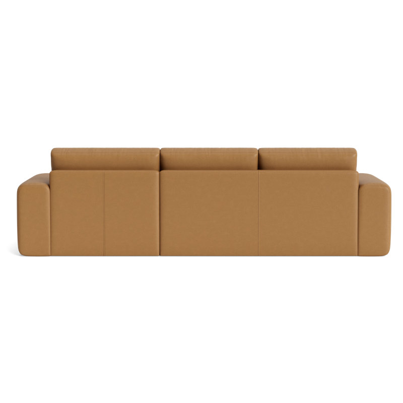 The OG Leather Chaise Sectional, Right Hand Facing, Bison Butterscotch Top Grain Leather