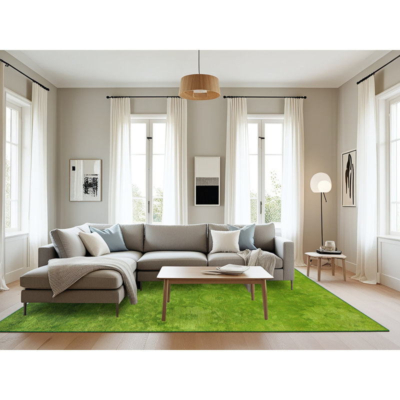 Tapis vert de style oriental, Rectangle 8 pi x 10 pi