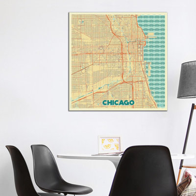 Charlotte Infrared Urban Blueprint Map 1 Piece Wrapped Canvas Wall Art