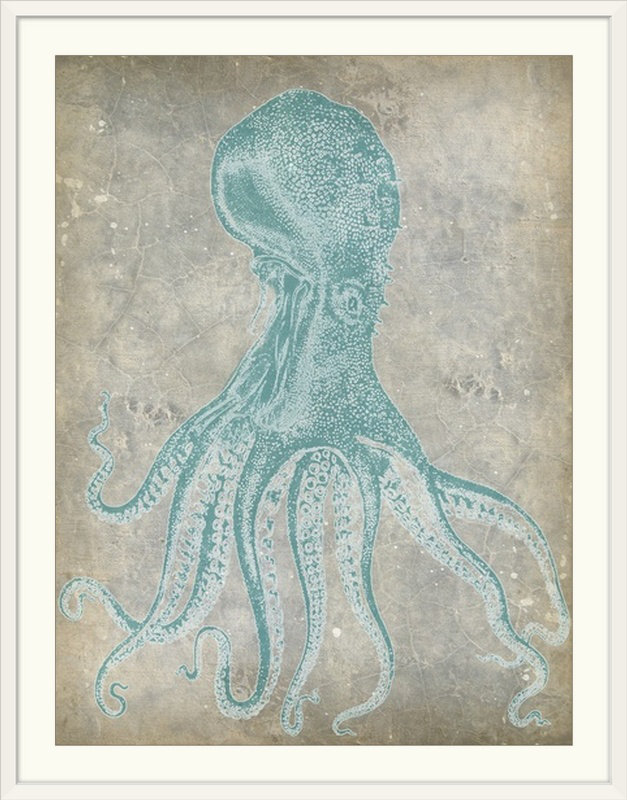« ii » jennifer grolier, impression Spa Octopus, l 44 po x P 35 po x H 1 po, Cadre blanc
