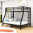 Metal Frame Bunk Bed With Slats And Ladder-378349765-378349764