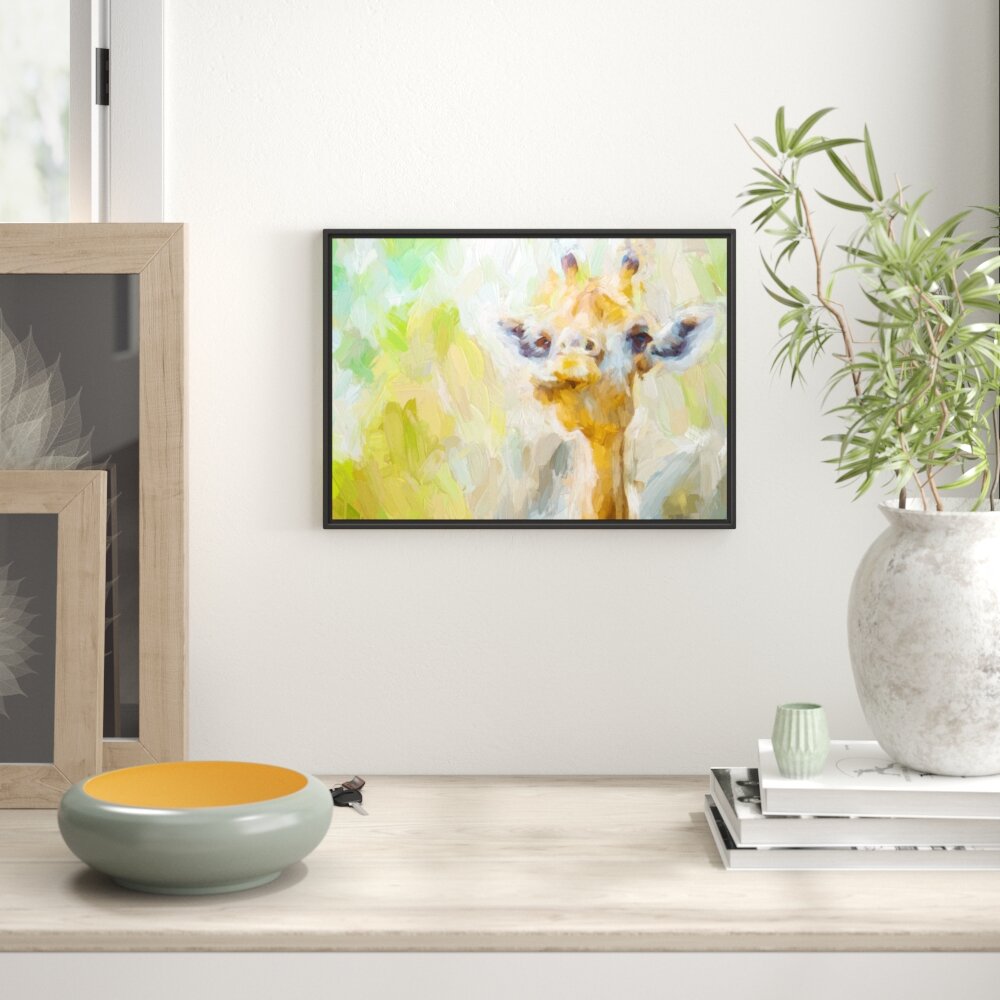 Gerahmtes Wandbild Giraffe in der Natur Kunst