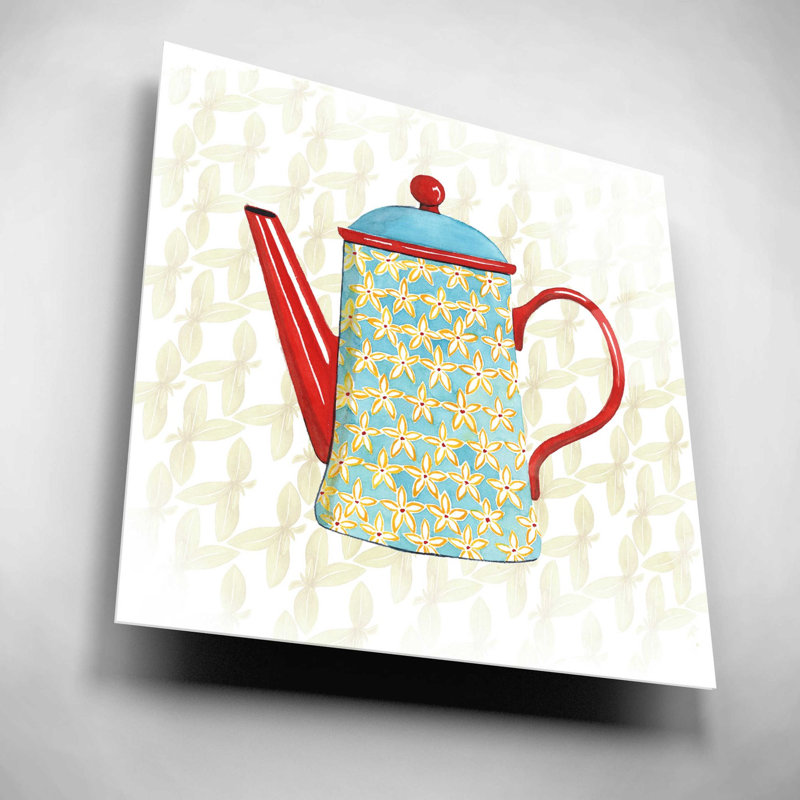 «Sweet Teapot VI» par Grace Popp, art mural en verre acrylique, H 12 po x l 12 po x P 0,13 po