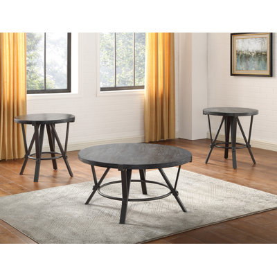 Bruce Hudock 24'' Wood/Iron End Table