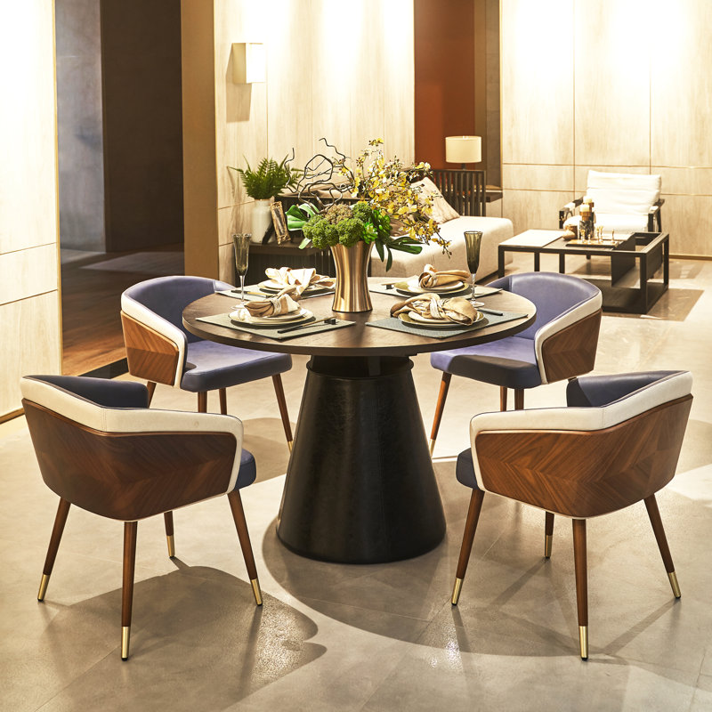 Chaise de salle à manger capitonnée en cuir pour restaurant