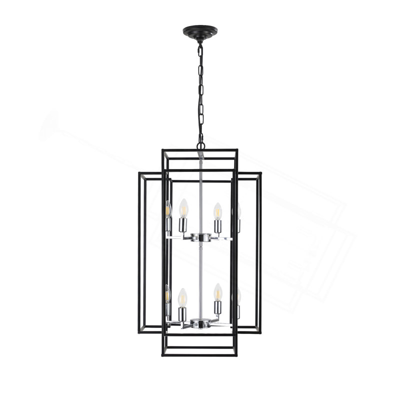Lustre suspendu géométrique moderne de 18 lumières à 18 lumières, cadre en métal industriel, luminaire suspendu réglable pour le salon, la salle à manger