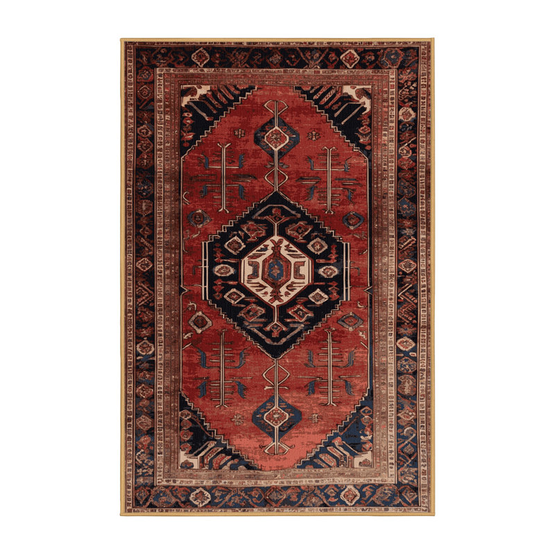 Tapis brun lavable à la machine, Rectangulaire 7 pi x 10 pi