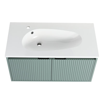 Meuble-lavabo flottant 36 po avec lavabo en résine
