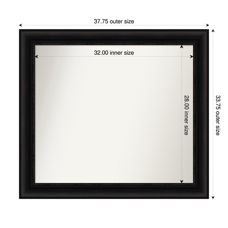 Miroir mural Senaiya, Rectangle, 33,75 po x 37,75 po