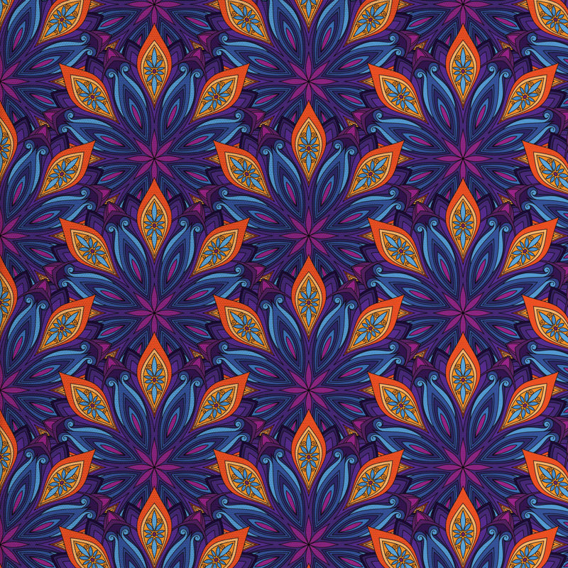 Tissu mandala, l 58 po x L 108 po