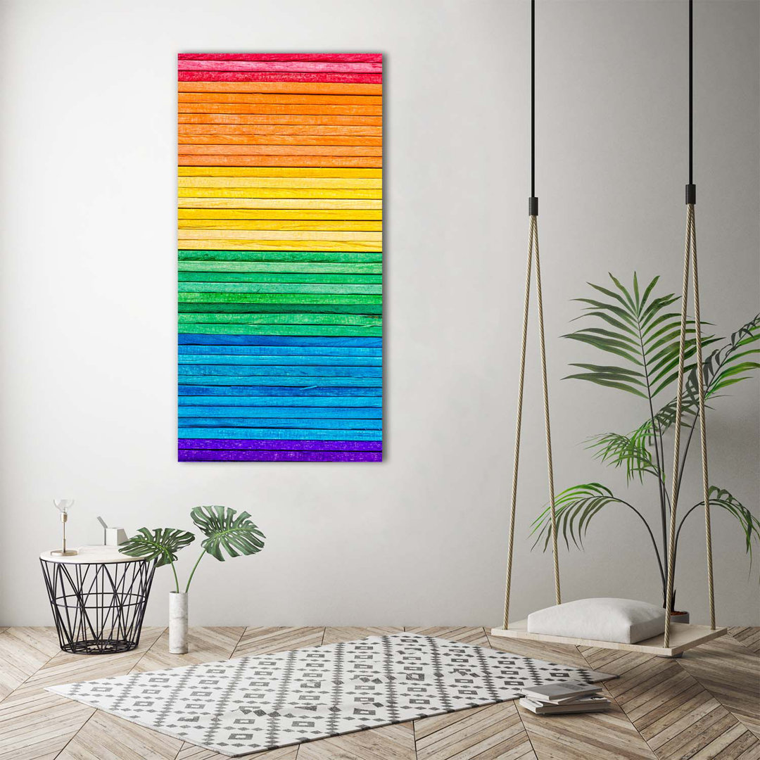 Bunte Streifen - Kunstdrucke auf Leinwand - Wrapped Canvas