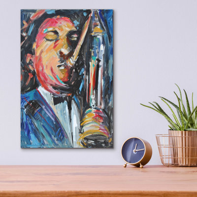 Red Barrel Studio® «Sax Man» par Jadei, art mural en verre acrylique, ACR-28987
