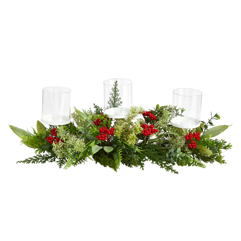 Porte-bougie triple Holiday Greenery