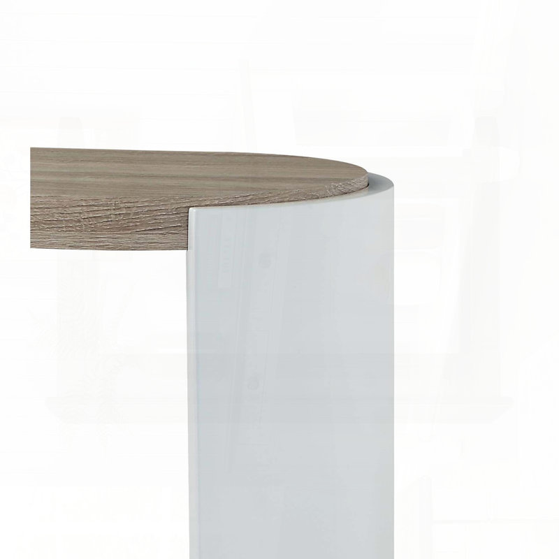 Table de canapé bicolore ultrabrillante avec style ovale et rond
