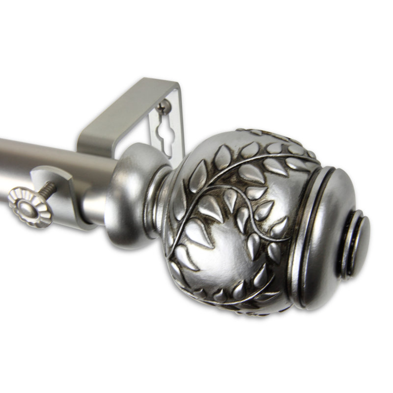 Tringle à rideaux simple Haings, 160 à 240 po, Nickel satiné