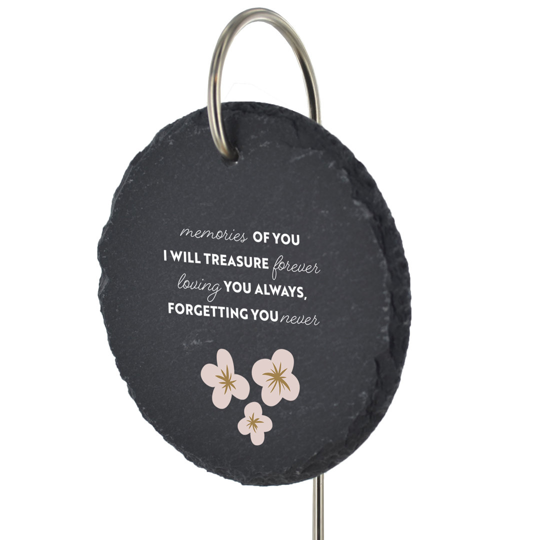 Borries Waterproof Slate Circle Grave Marker People Memorial Plaque