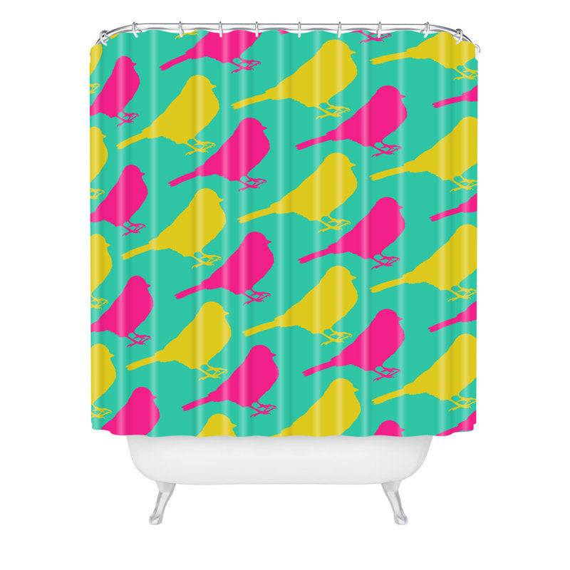 Rideau de douche simple allyson johnson oiseaux