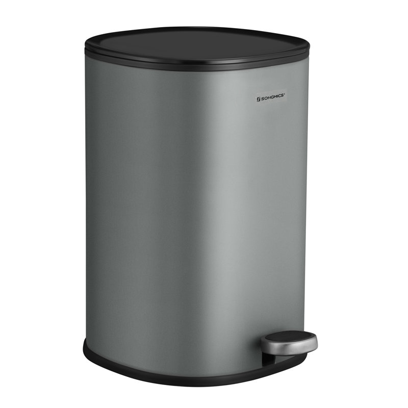 Sadeka Steel Step On Kitchen Trash Can - 1.3L, Grey