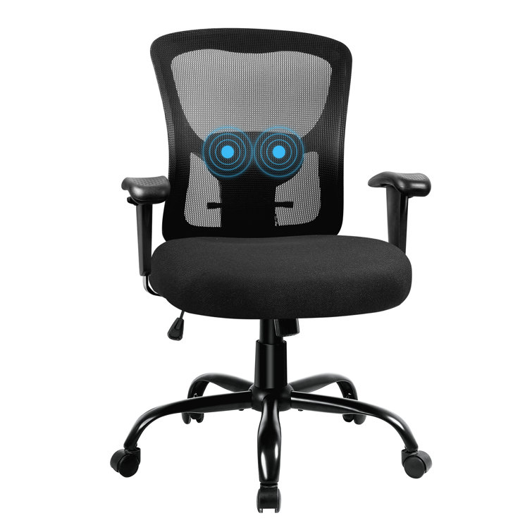 Big and Tall Office Chair 400lbs Heavy Duty Computer Chair, Wide Seat Desk  Chair Ergonomic Mesh Chair, 4D Armrest Metal Base Thick Padded Seat