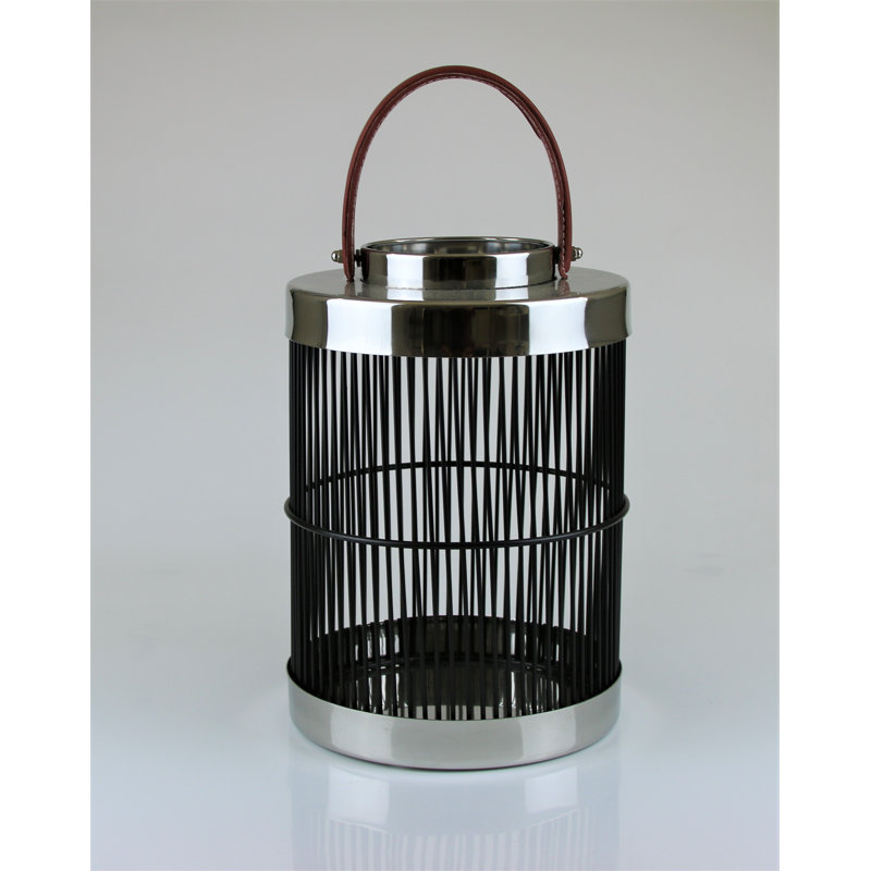 Metal Tabletop Lantern, 30cm H x 20cm W x 20cm D