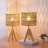 Solid Wood Tripod Table Lamp With Aurion Shade
