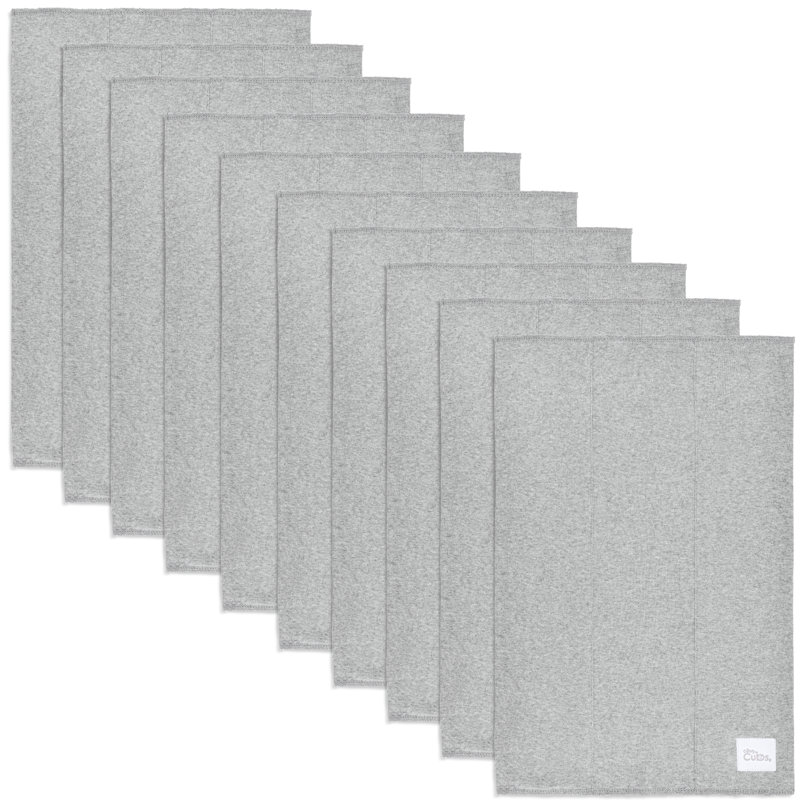 Cotton Burp Cloths 100% Cotton Bath Towels, Solid Gray