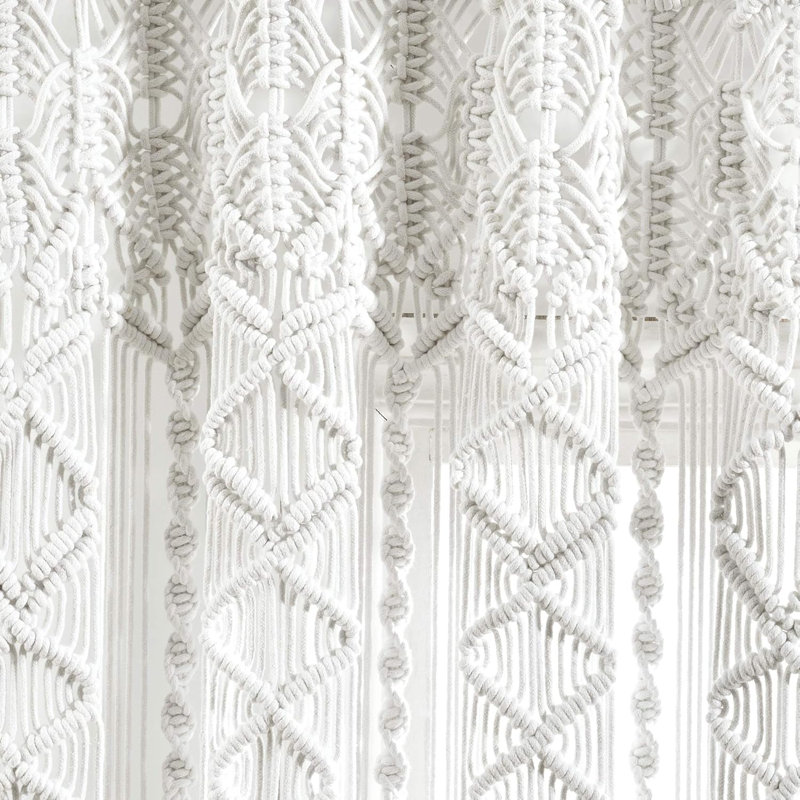 Cotton Semi Sheer Single Curtain Panel, White
