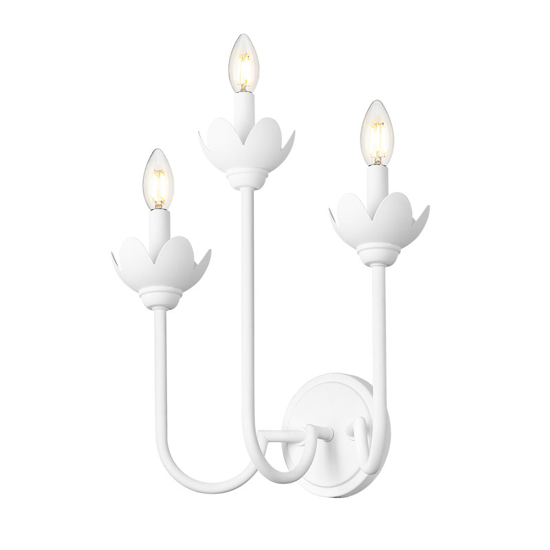Applique murale texturée Burgett, Blanc texturé, H 16,25 po x l 15 po x P 8 po, Trois lumières
