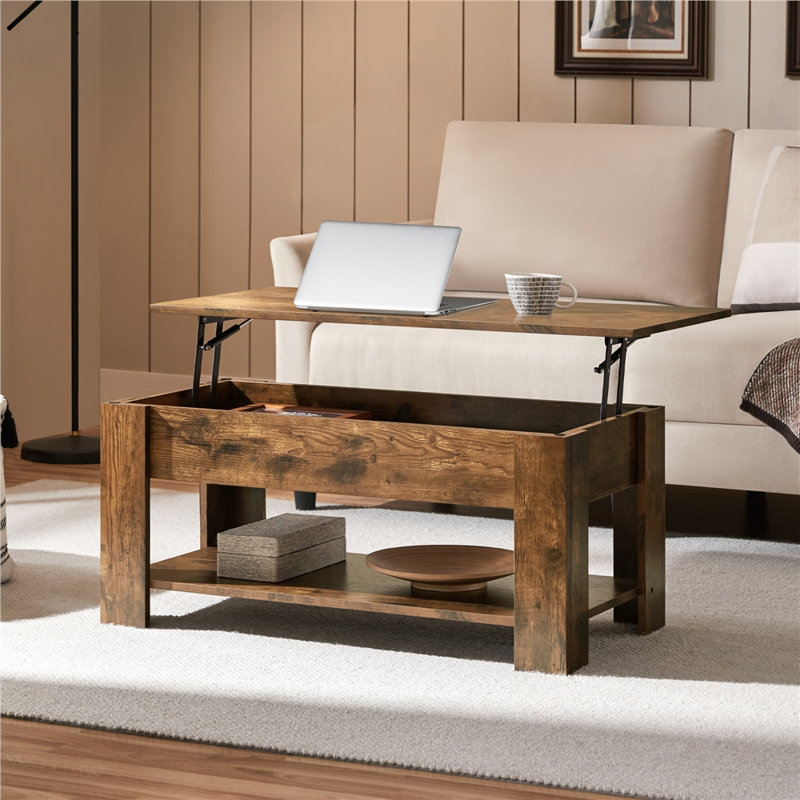 Table basse Ajeem, Brun rustique, H 16,5 po x L 39 po x l 20 po