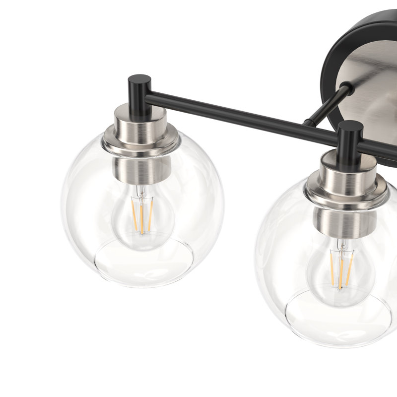 Shelburn Dimmable Vanity Light, Matte Black/Brushed Nickel, 4